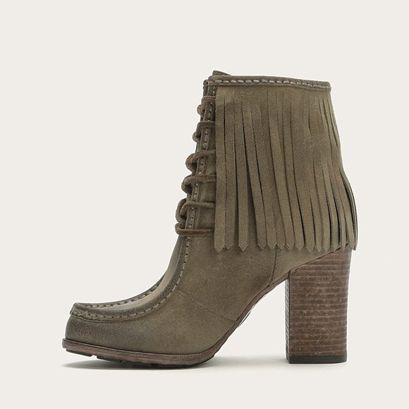 Frye Shoes - Frye Parker Swingy Fringe Block Heel Short Bootie